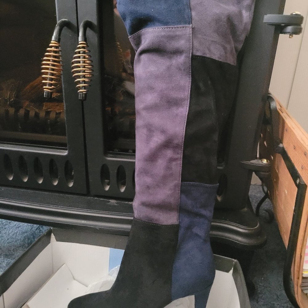 Over the knee suede boots